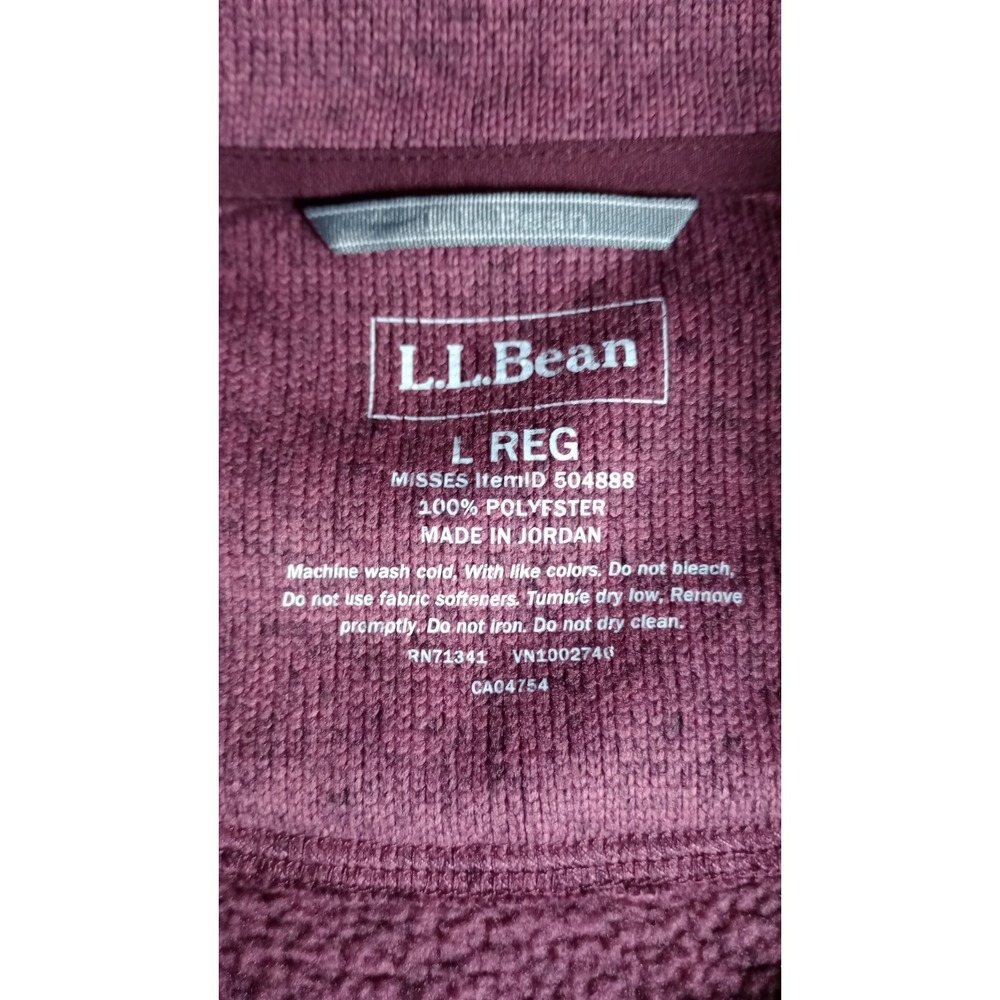 LL Bean Women Brick Red Sz L Fleece lined Zip up Jacket Outdoors Hiking Classic - Picture 6 of 11